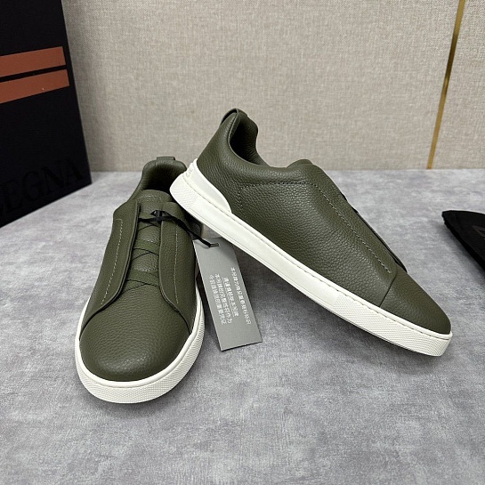 Мужские кроссовки Ermenegildo Zegna Triple Stitch Leather - Green