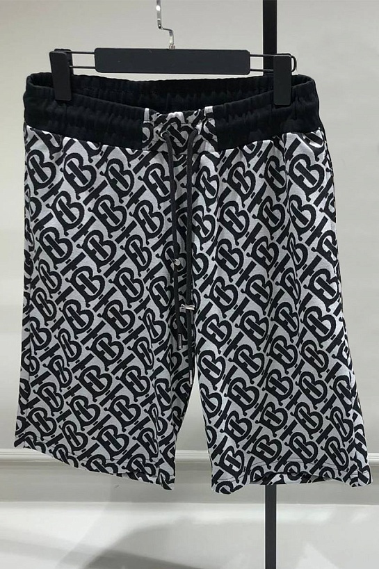 Мужские шорты Burberry monogram-pattern - Grey