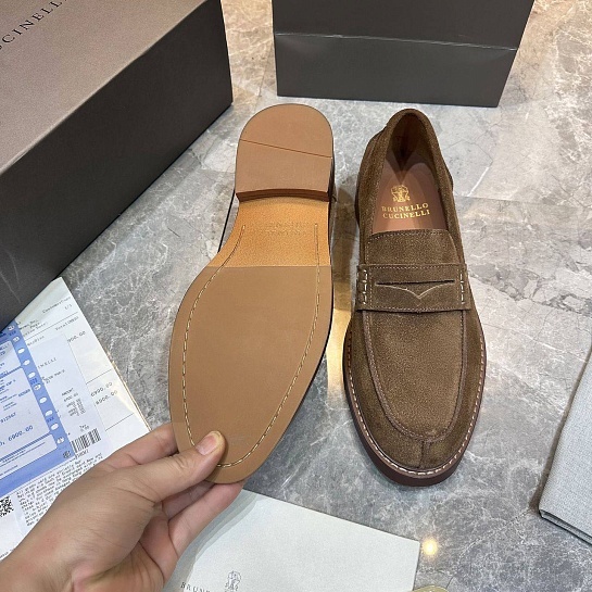 Мужские замшевые лоферы Brunello Cucinelli Premium
