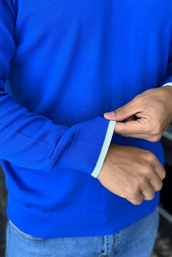 Поло с длинным рукавом Etro Pegaso logo - Blue   