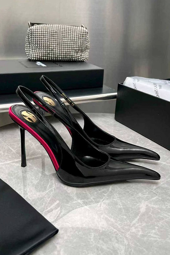Женские кожаные туфли на каблуке Yves Saint Laurent premium