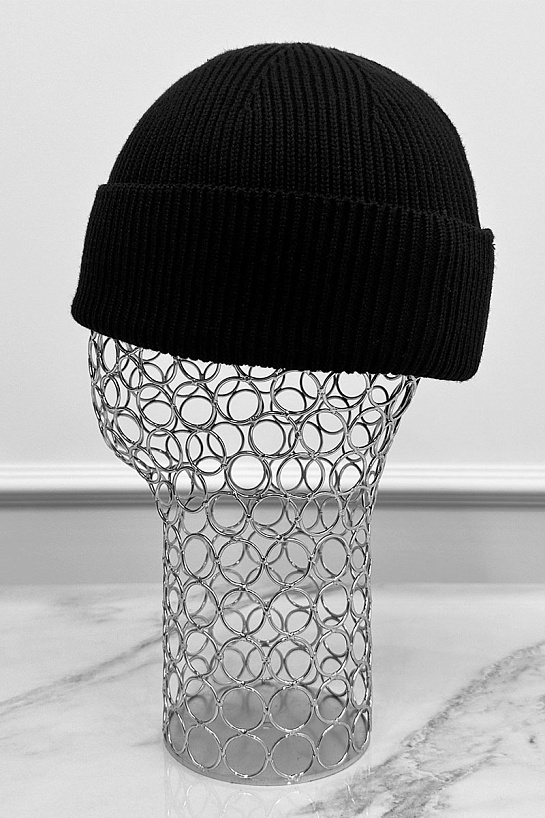 Мужская чёрная шапка Billionaire logo-patch