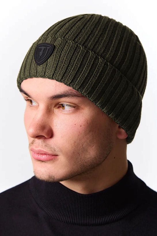 Мужская шапка Trussardi logo-patch - Khaki