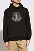 Мужское чёрное худи Moncler logo-print