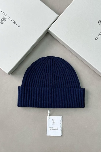 Кашемировая шапка Brunello Cucinelli Premium - Blue   