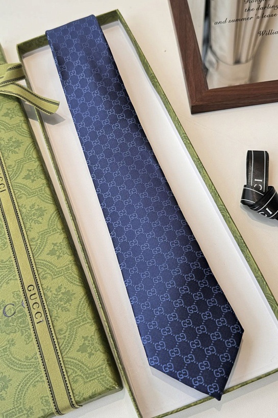 Галстук Gucci GG Monogram premium 146x7 см - Navy