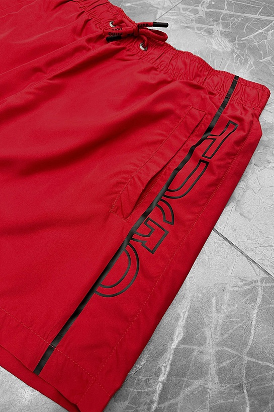 Мужские красные шорты Hugo Boss logo-print