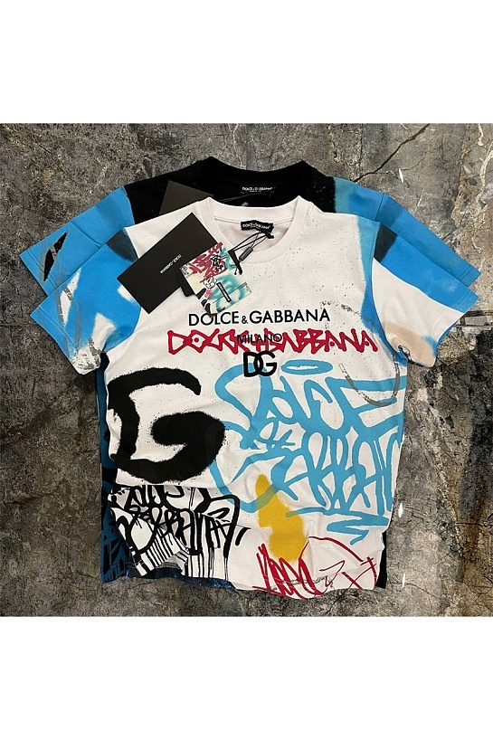 Белая футболка Dolce & Gabbana graffiti-print