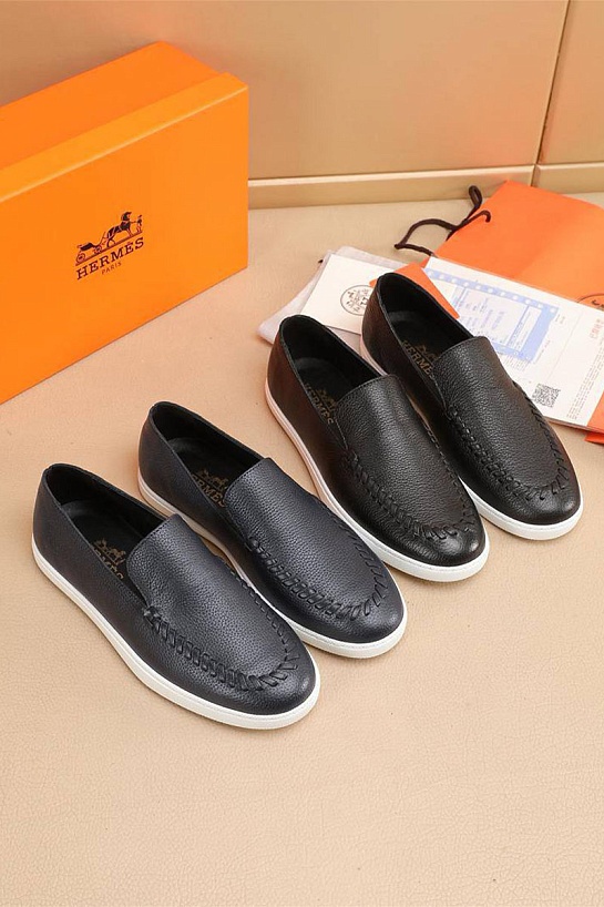 Мужские кожаные лоферы Hermes Julian - Black