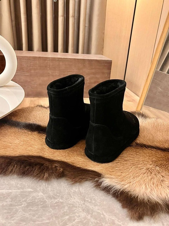 Женские ботинки с мехом Balenciaga Alaska premium - Black