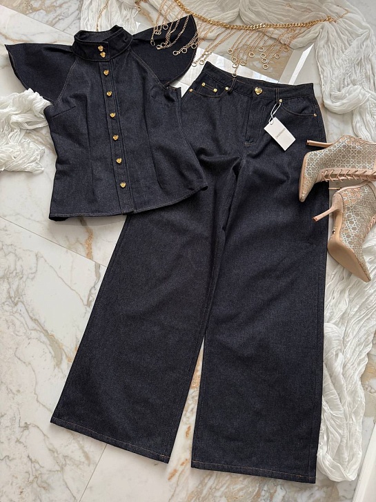 Женский джинсовый костюм двойка Zimmermann