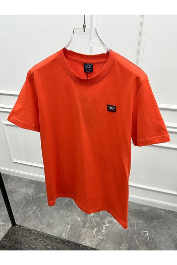 Футболка оранжевого цвета Paul & Shark logo-patch   