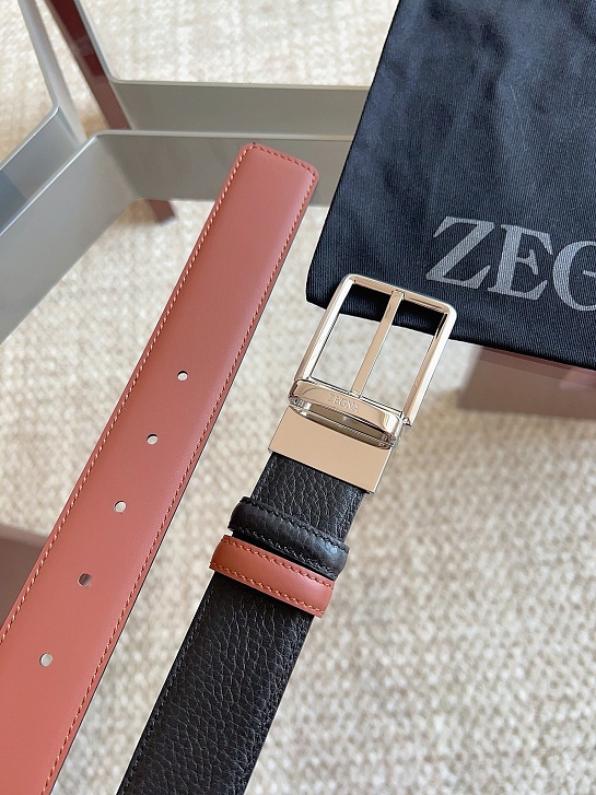 Двусторонний кожаный ремень Zegna premium