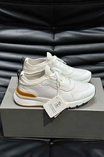 Комбинированные кроссовки Brunello Cucinelli panelled-design - White   