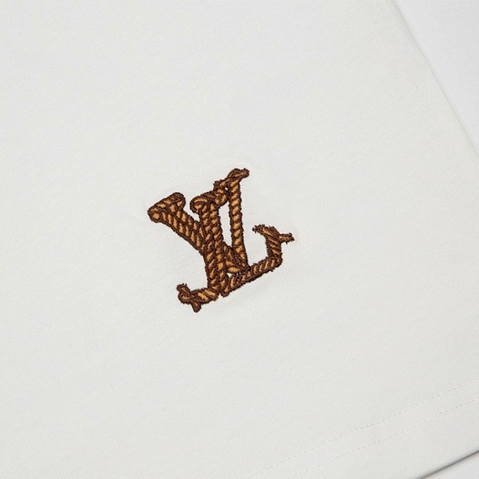 Белая оверсайз футболка Louis Vuitton Premium graphic embroidery   