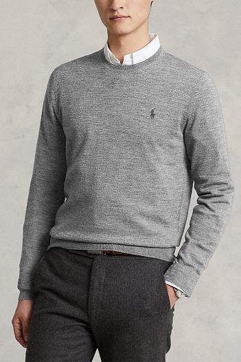 Мужской серый джемпер Polo Ralph Lauren logo-embroidered   