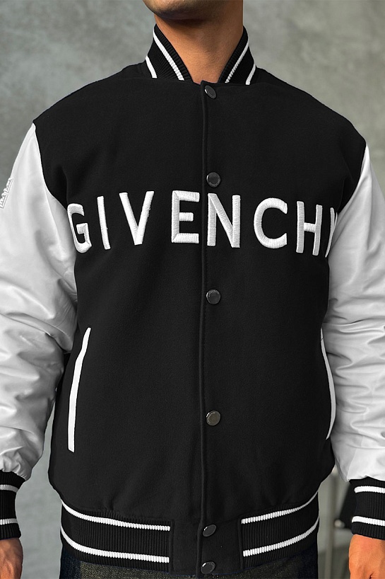 Мужской бомбер Givenchy Varsity logo-embroidered - Black / White