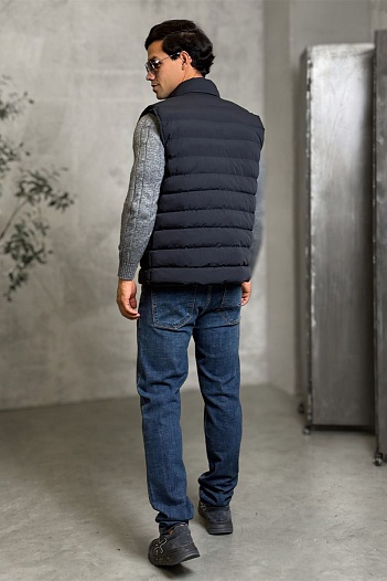 Мужской тёмно-синий жилет Kiton   