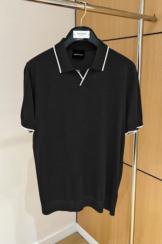 Мужское поло Kiton Premium - Black