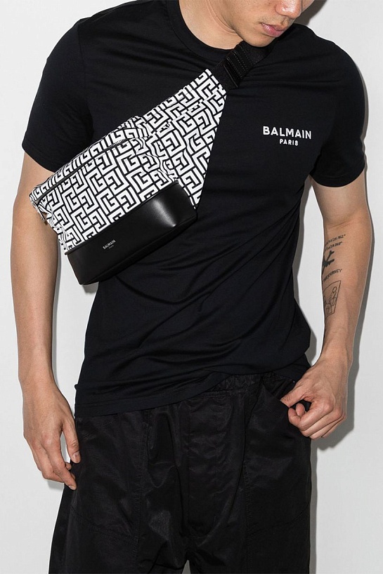 Чёрная футболка Balmain logo-print