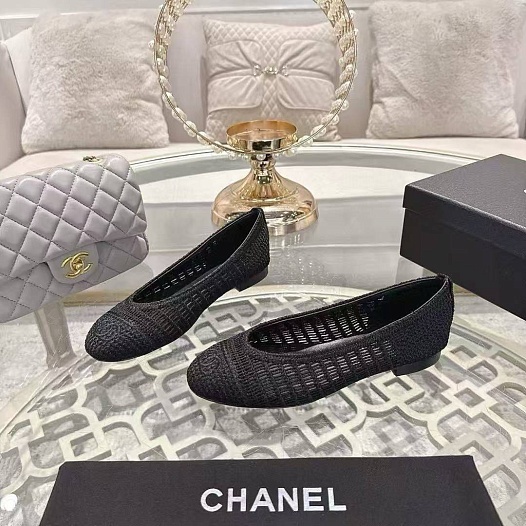 Женские балетки Chanel Premium - Black   