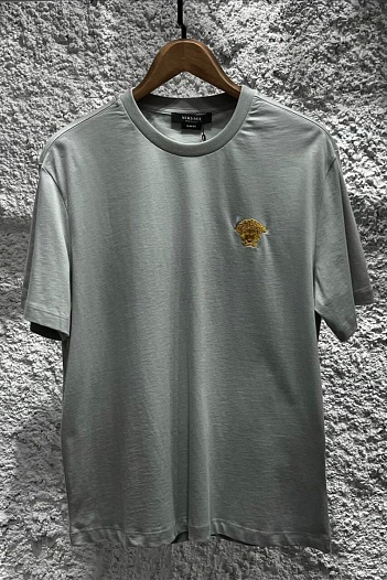 Серая оверсайз футболка Versace Medusa Head patch   