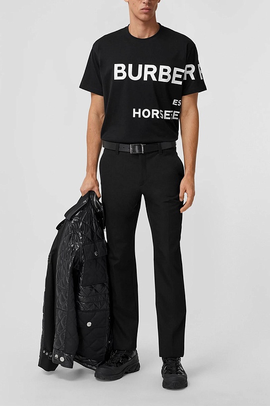 Футболка чёрного цвета Burberry Horseferry print