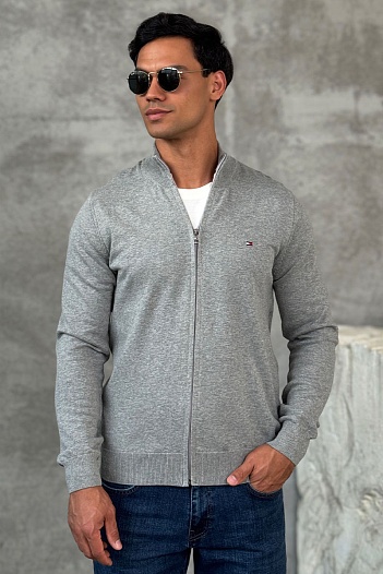 Кофта на молнии Tommy Hilfiger flag embroidery - Grey   