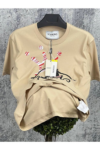 Мужская футболка Iceberg embroidered Snoopy - Beige   