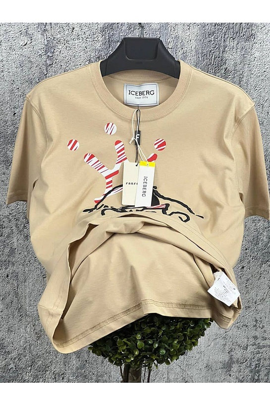 Мужская футболка Iceberg embroidered Snoopy - Beige