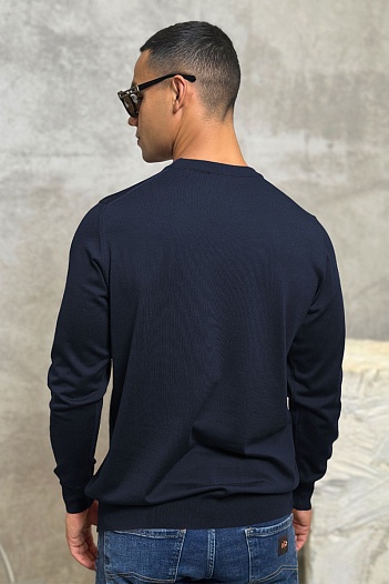Джемпер тёмно-синего цвета Hugo Boss logo-embroidered   