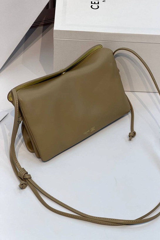 Кожаная сумка Celine Trio Flap premium 22.5x13x3.5 см
