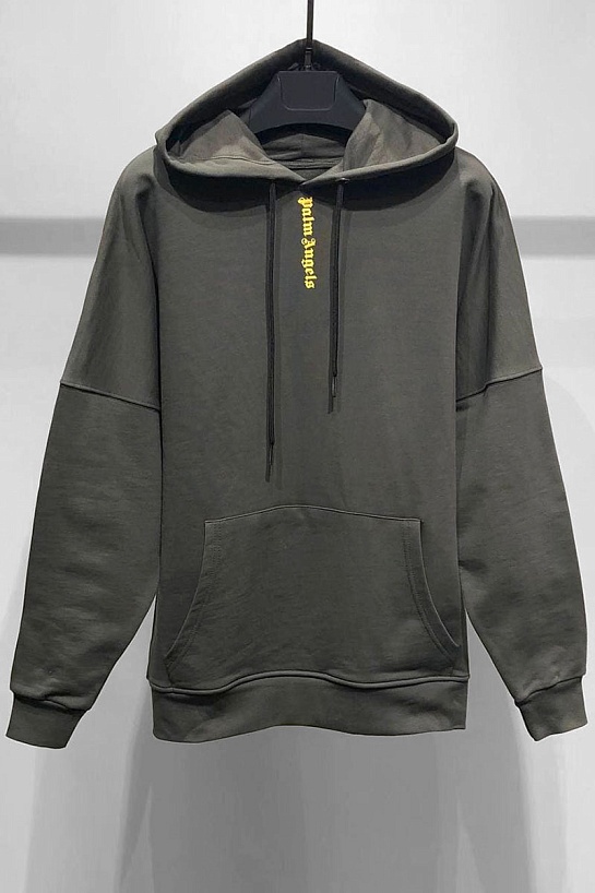 Оверсайз худи Palm Angels Vertical Logo - Olive