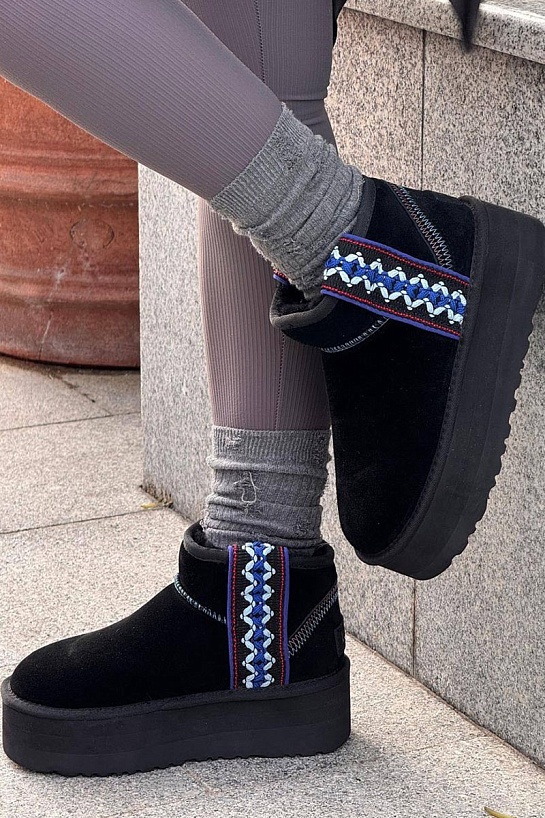 Женские ботинки UGG Ultra Mini Braid Platform - Black