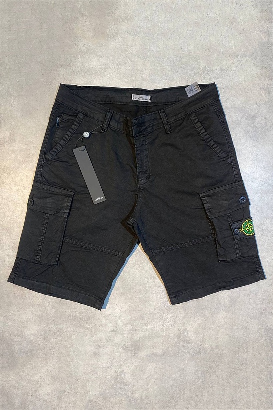 Чёрные шорты Stone Island cargo compass-patch