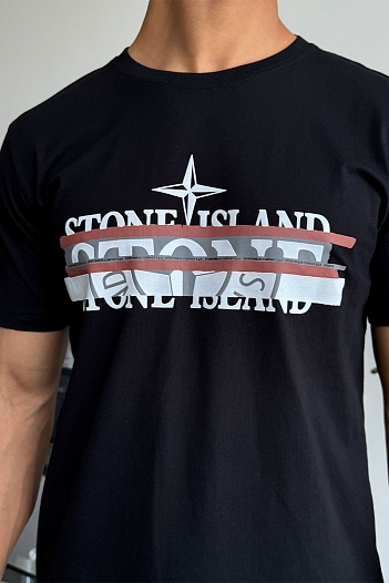 Мужская футболка чёрного цвета Stone Island   