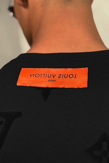 Чёрная мужская футболка Louis Vuitton Monogram All-over   