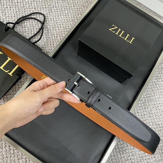 Двусторонний кожаный ремень Zilli Premium (ширина 3.8 см)