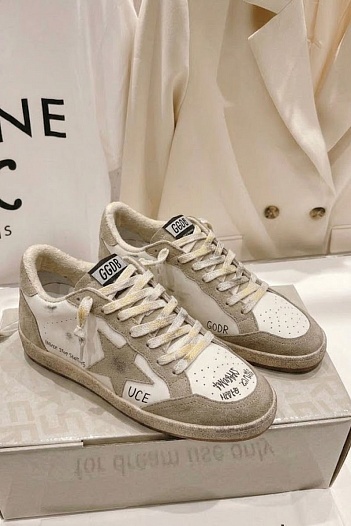 Женские кожаные кроссовки Golden Goose Ball Star premium   