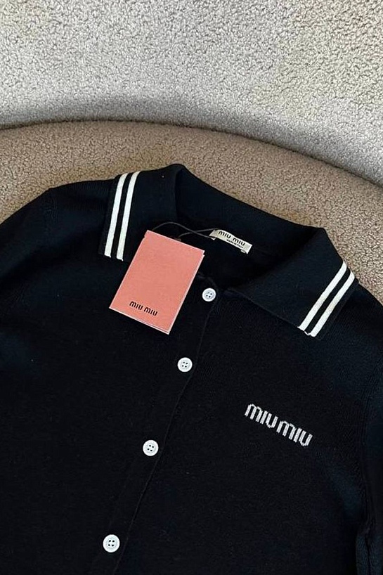 Женский чёрный костюм двойка MIU MIU
