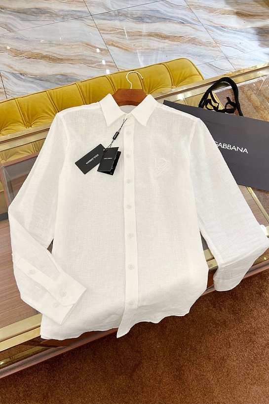 Льняная рубашка Dolce & Gabbana Premium - White