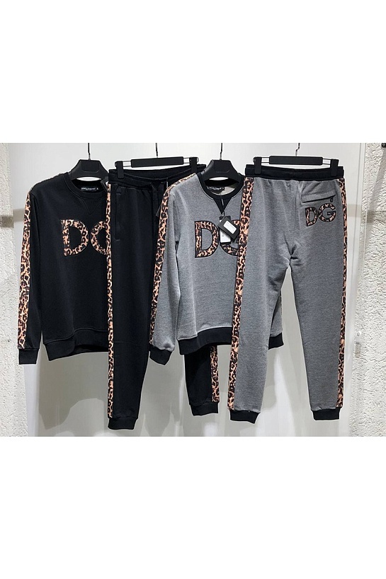 Мужские чёрные штаны Dolce&Gabbana "Leopard"
