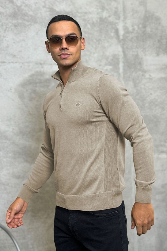 Мужская кофта Loro Piana zip neck - Beige