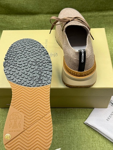 Мужские кроссовки Brunello Cucinelli knitted - Beige   