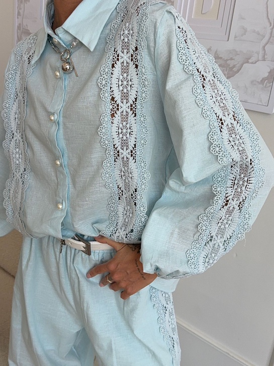 Женский голубой костюм Zimmermann