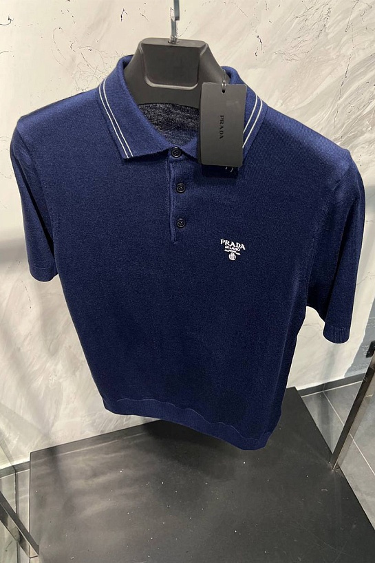 Поло синего цвета Prada Milano