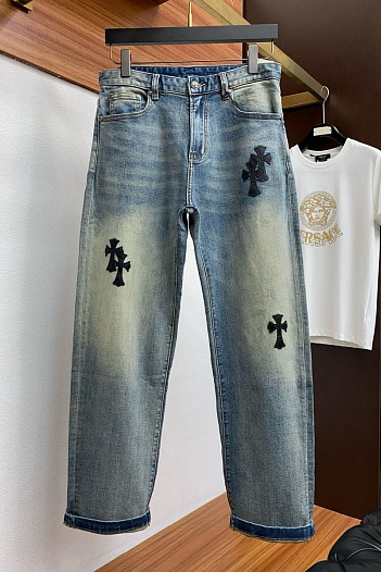 Мужские светло-синие джинсы Chrome Hearts   