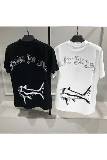 Чёрная футболка Palm Angels Broken Shark   