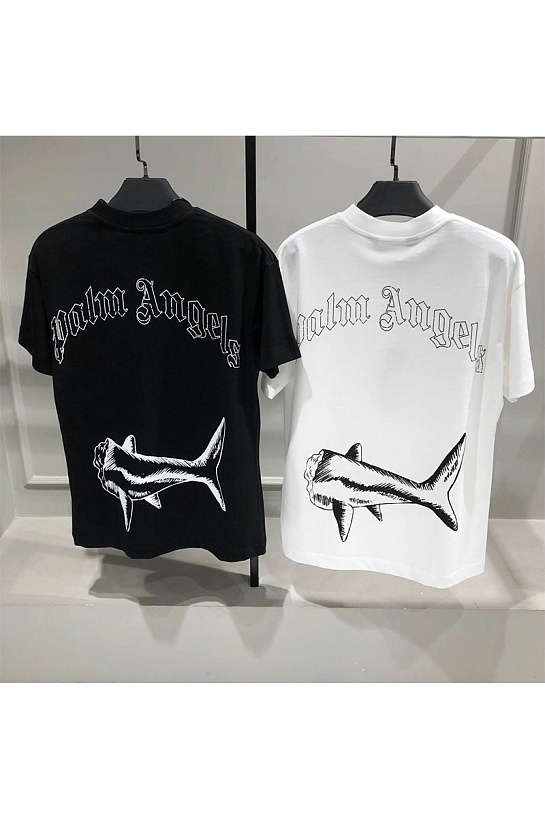 Чёрная футболка Palm Angels Broken Shark