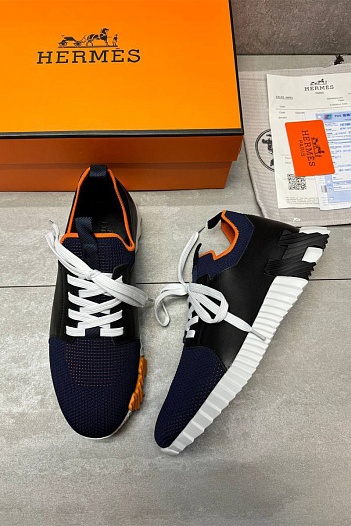 Мужские комбинированные кроссовки Hermes Depart - Black / Navy   